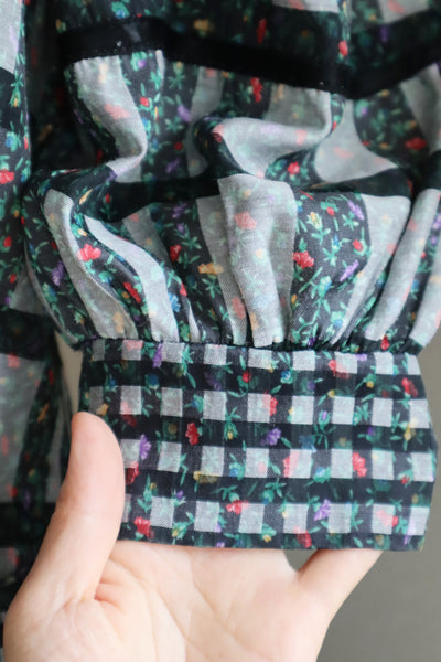 80s Floral Dirndl Dress