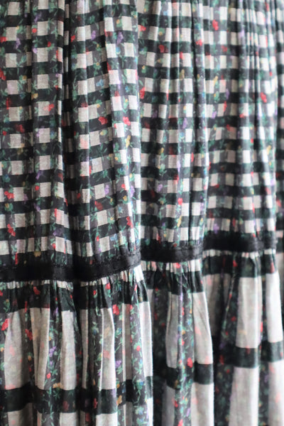 80s Floral Dirndl Dress