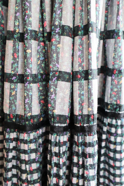 80s Floral Dirndl Dress