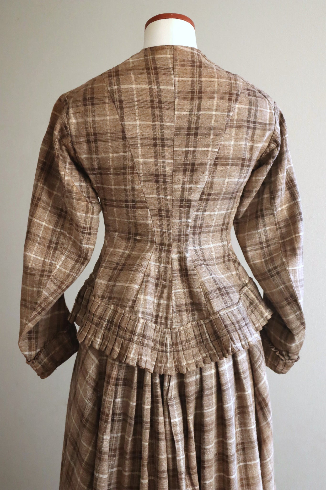 1880s Plaid Travel Suit Three Piece-Jacket