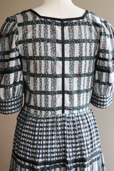 80s Floral Dirndl Dress