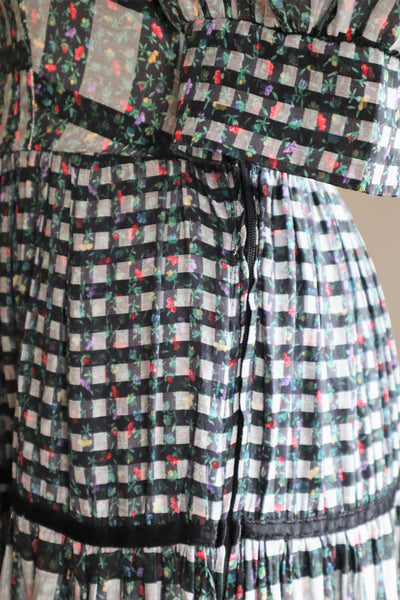 80s Floral Dirndl Dress