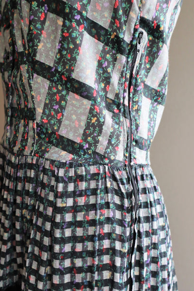 80s Floral Dirndl Dress