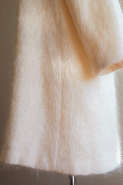 80s White Mohair Chester Coat