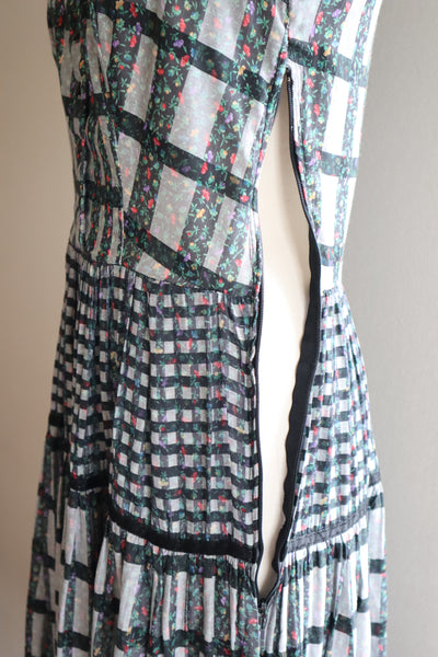 80s Floral Dirndl Dress
