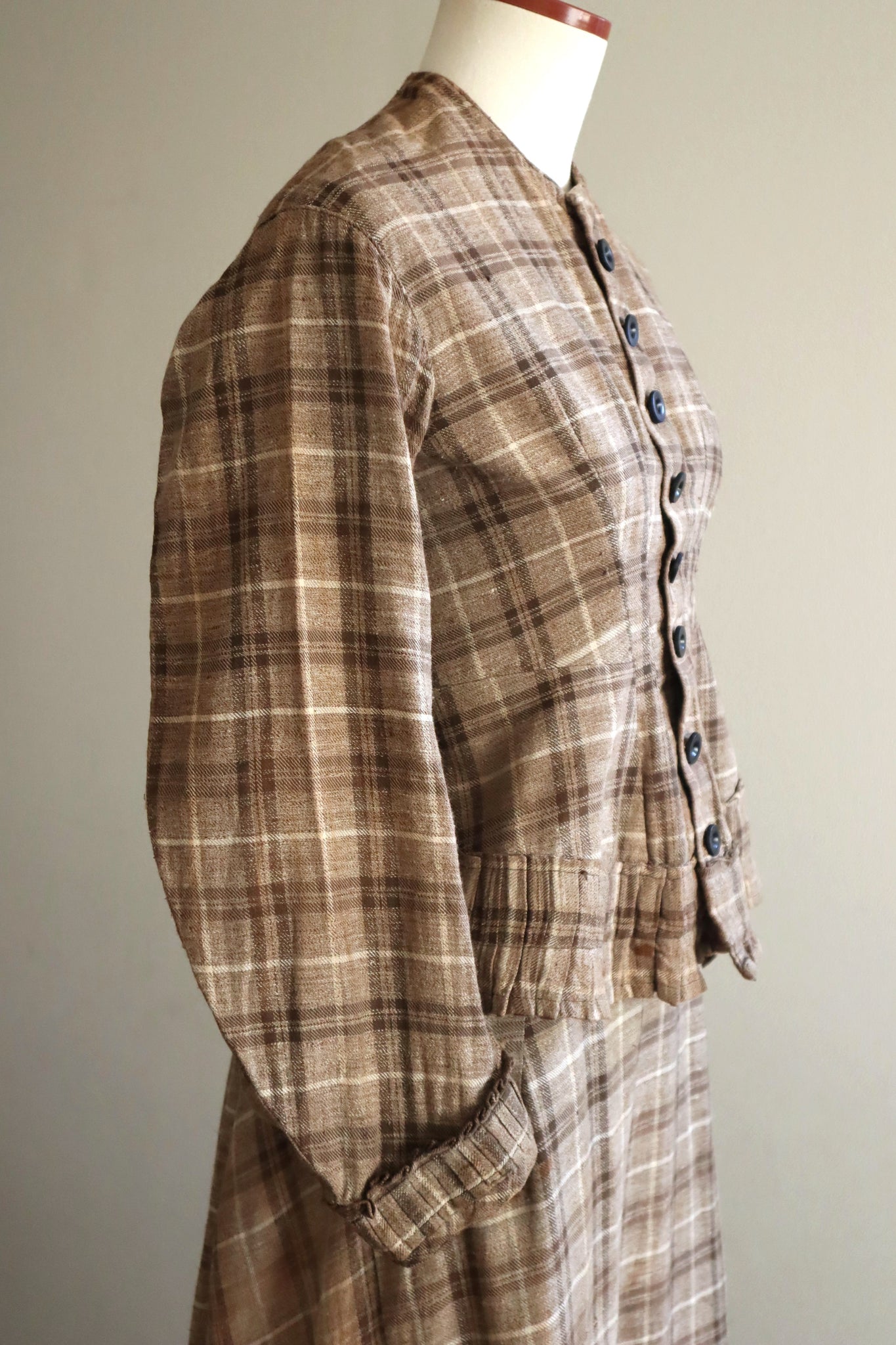 1880s Plaid Travel Suit Three Piece-Jacket