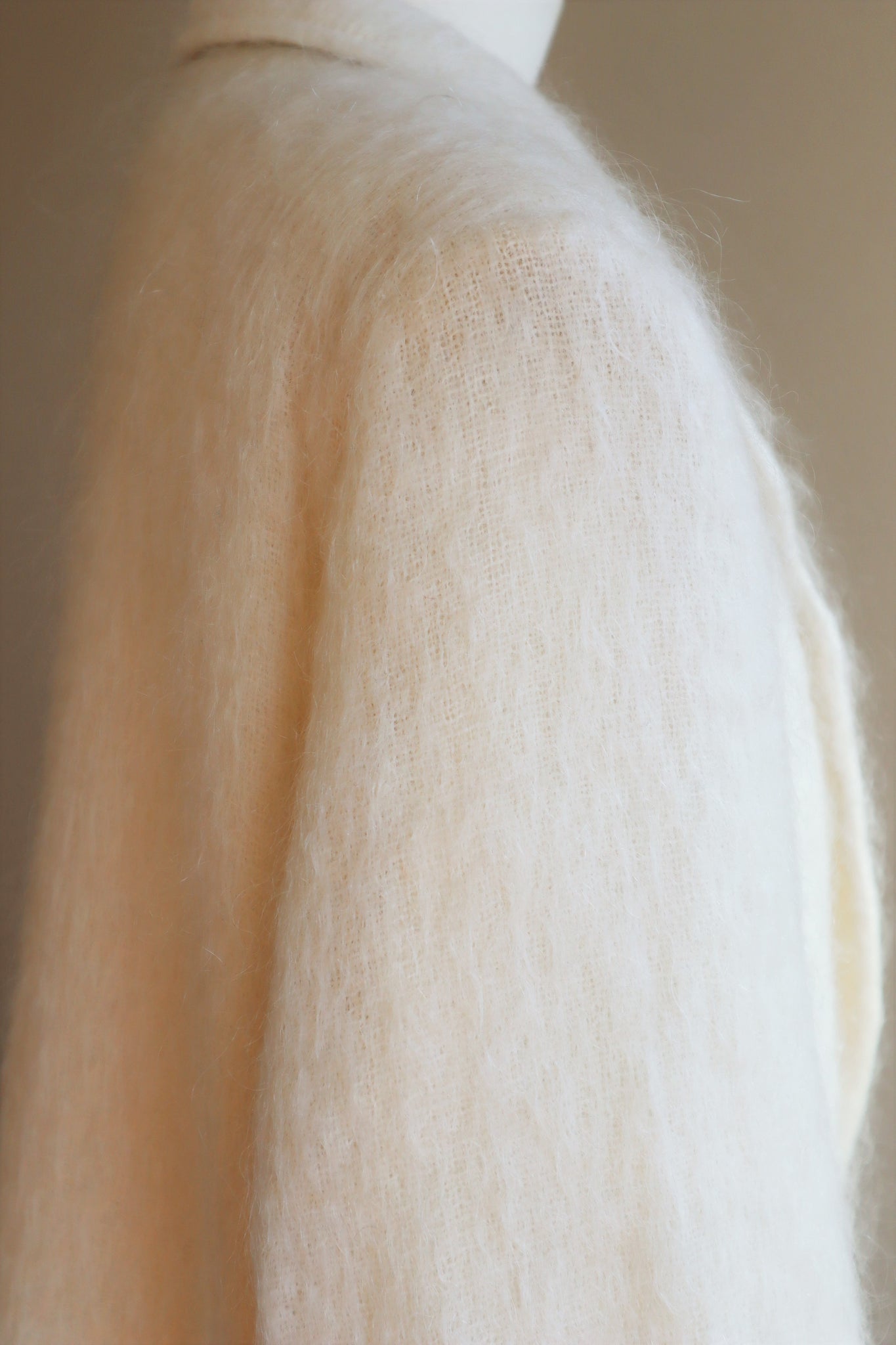 80s White Mohair Chester Coat