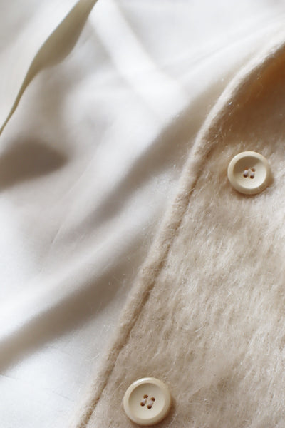 80s White Mohair Chester Coat