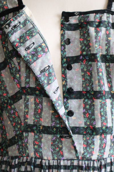 80s Floral Dirndl Dress