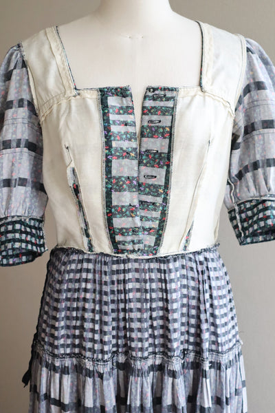 80s Floral Dirndl Dress