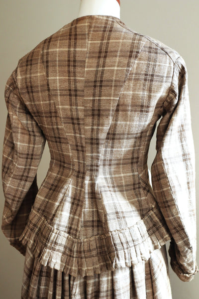 1880s Plaid Travel Suit Three Piece-Jacket