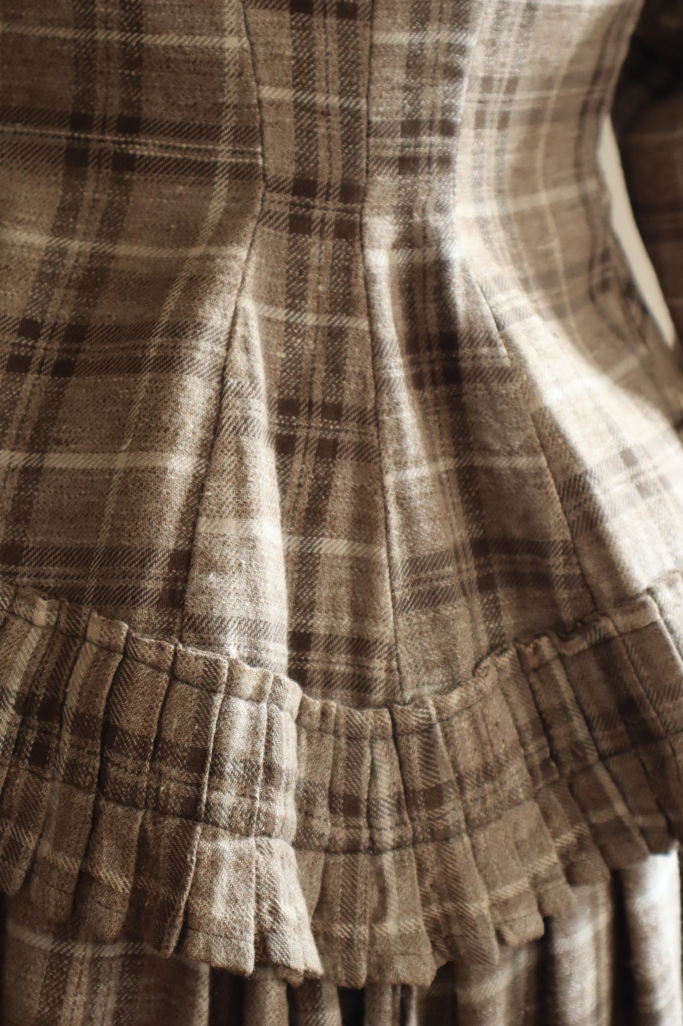 1880s Plaid Travel Suit Three Piece-Jacket