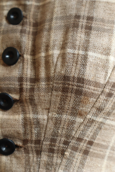 1880s Plaid Travel Suit Three Piece-Jacket