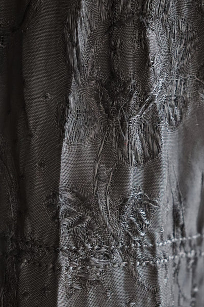 50s Hungarian Black Silk Brocade Skirt