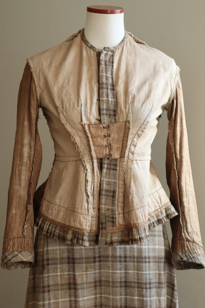 1880s Plaid Travel Suit Three Piece-Jacket