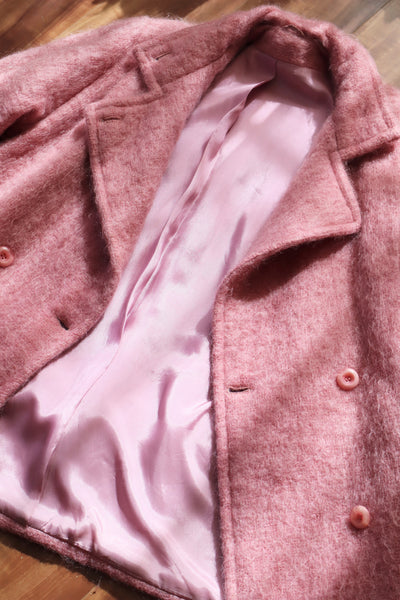 80s Irish Pink Mohair Coat