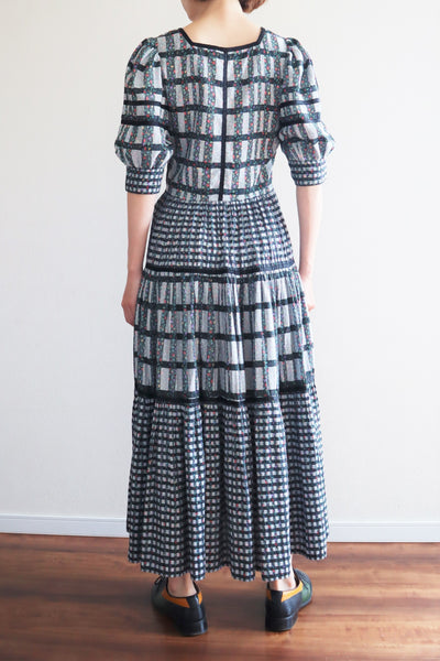 80s Floral Dirndl Dress