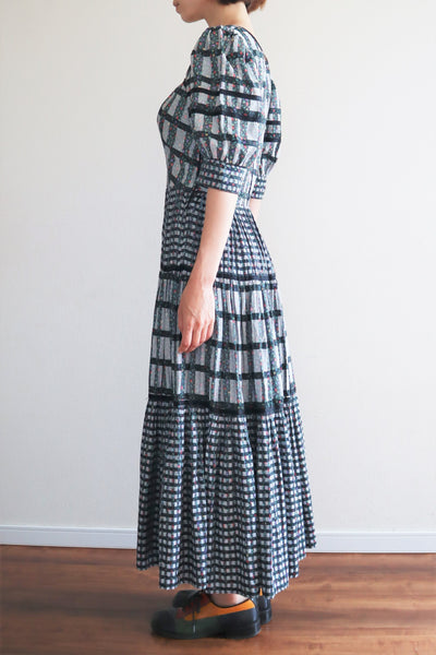 80s Floral Dirndl Dress