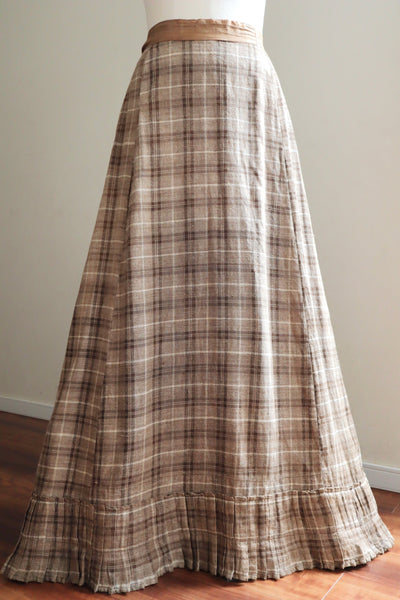 1880s Plaid Travel Suit Three Piece-Skirt2