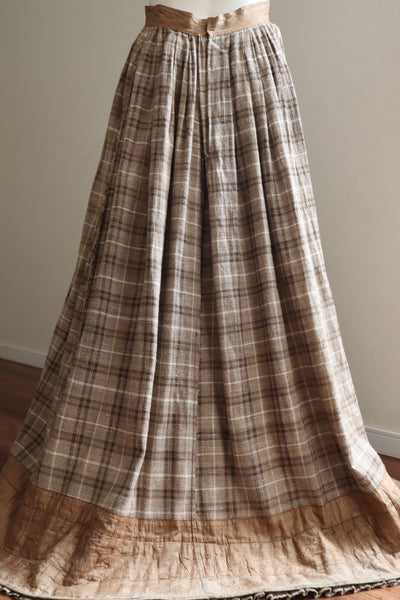 1880s Plaid Travel Suit Three Piece-Skirt2