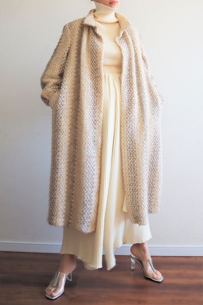 70s Mohair Wool Swing Long Coat