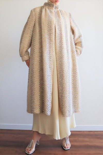 70s Mohair Wool Swing Long Coat