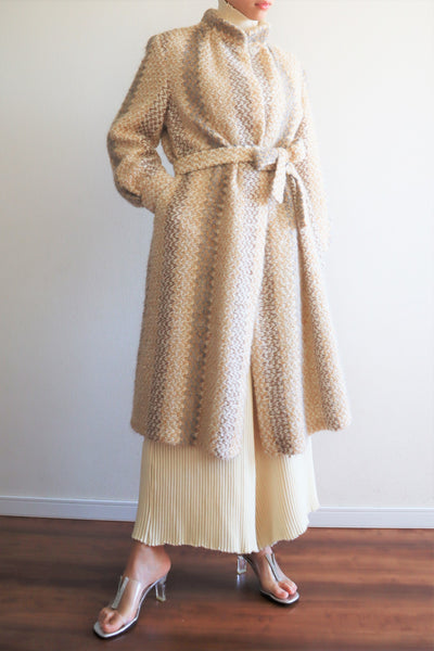 70s Mohair Wool Swing Long Coat