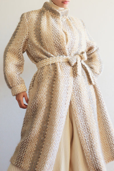 70s Mohair Wool Swing Long Coat