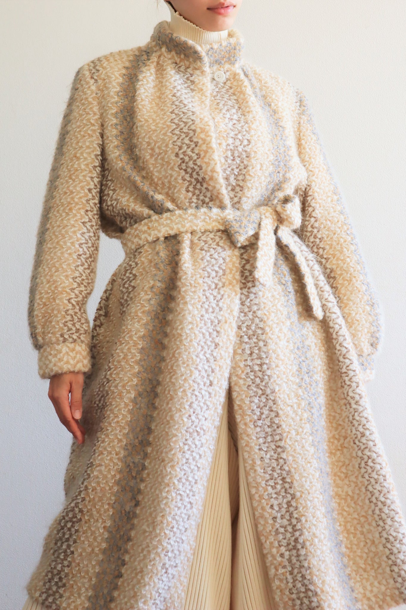 70s Mohair Wool Swing Long Coat