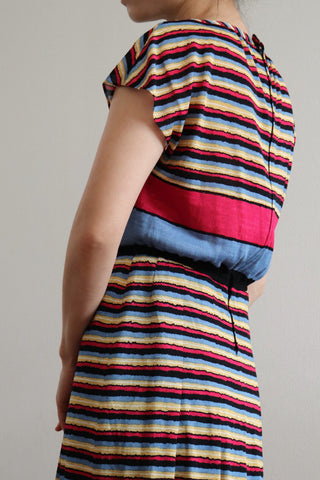 80s Multi Color Stripe Dress