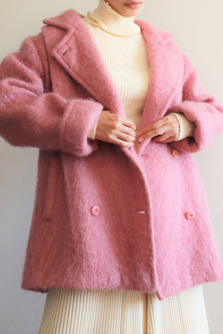 80s Irish Pink Mohair Coat