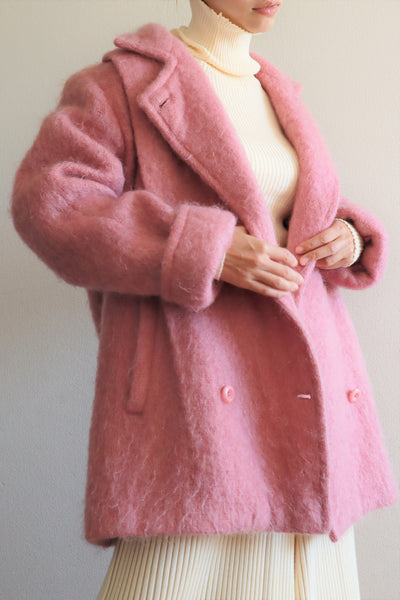 80s Irish Pink Mohair Coat