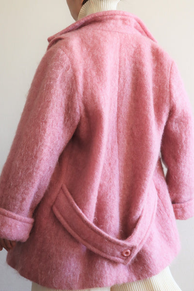 80s Irish Pink Mohair Coat