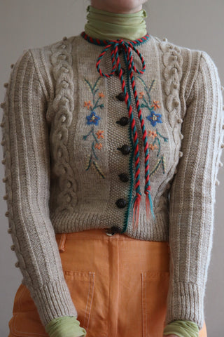 60s Austrian Embroidered Cardigan