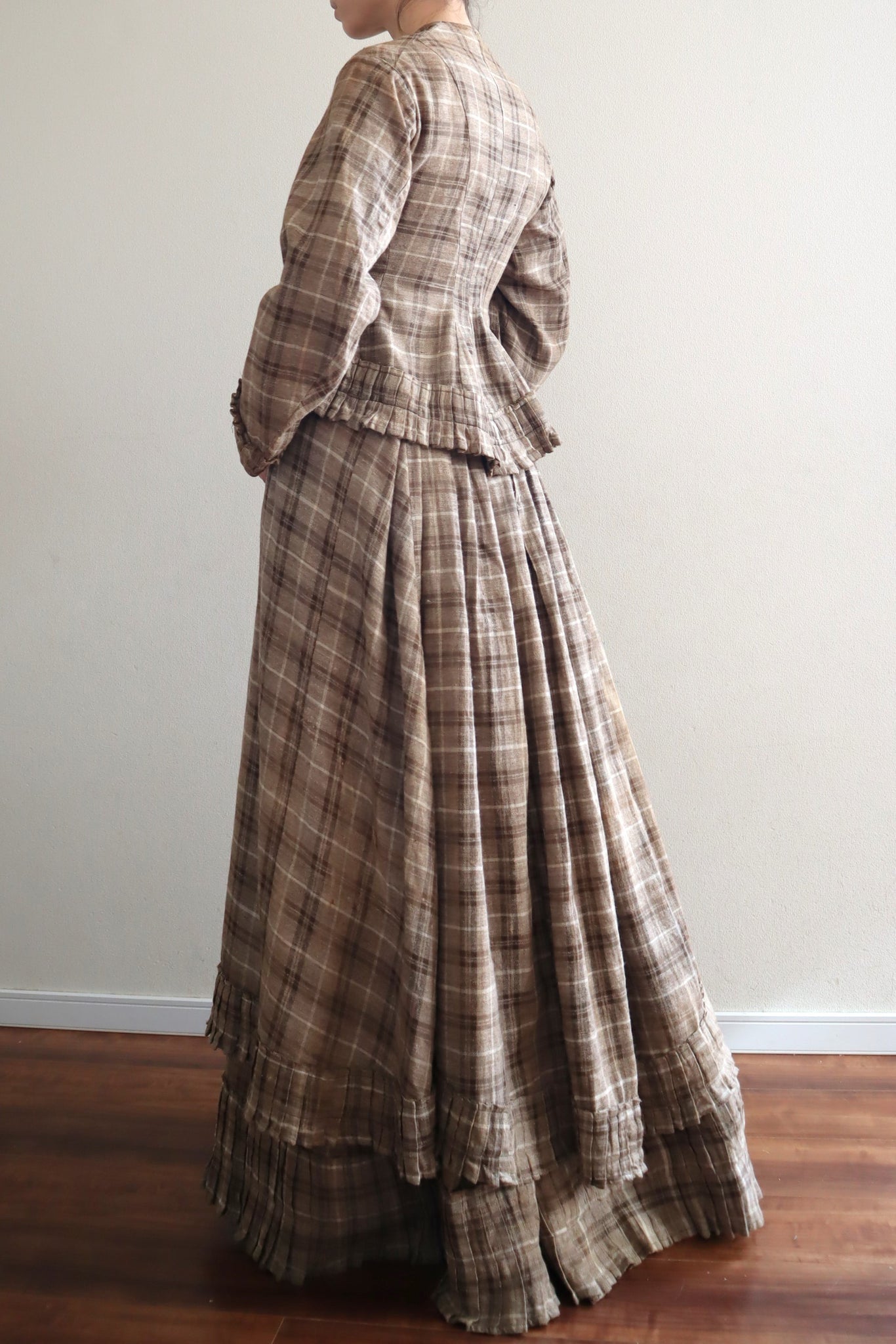 1880s Plaid Travel Suit Three Piece-Jacket