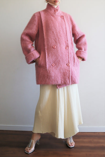 80s Irish Pink Mohair Coat