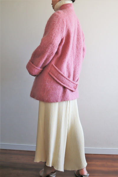 80s Irish Pink Mohair Coat