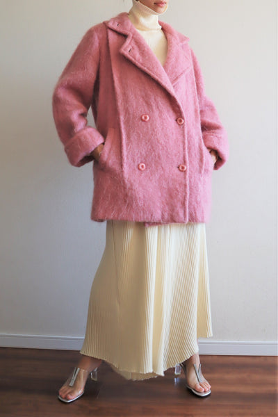 80s Irish Pink Mohair Coat