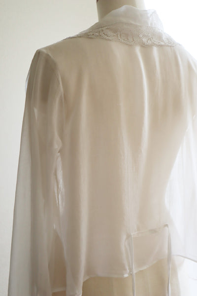 1910s Filet Lace White Lawn Cotton Blouse