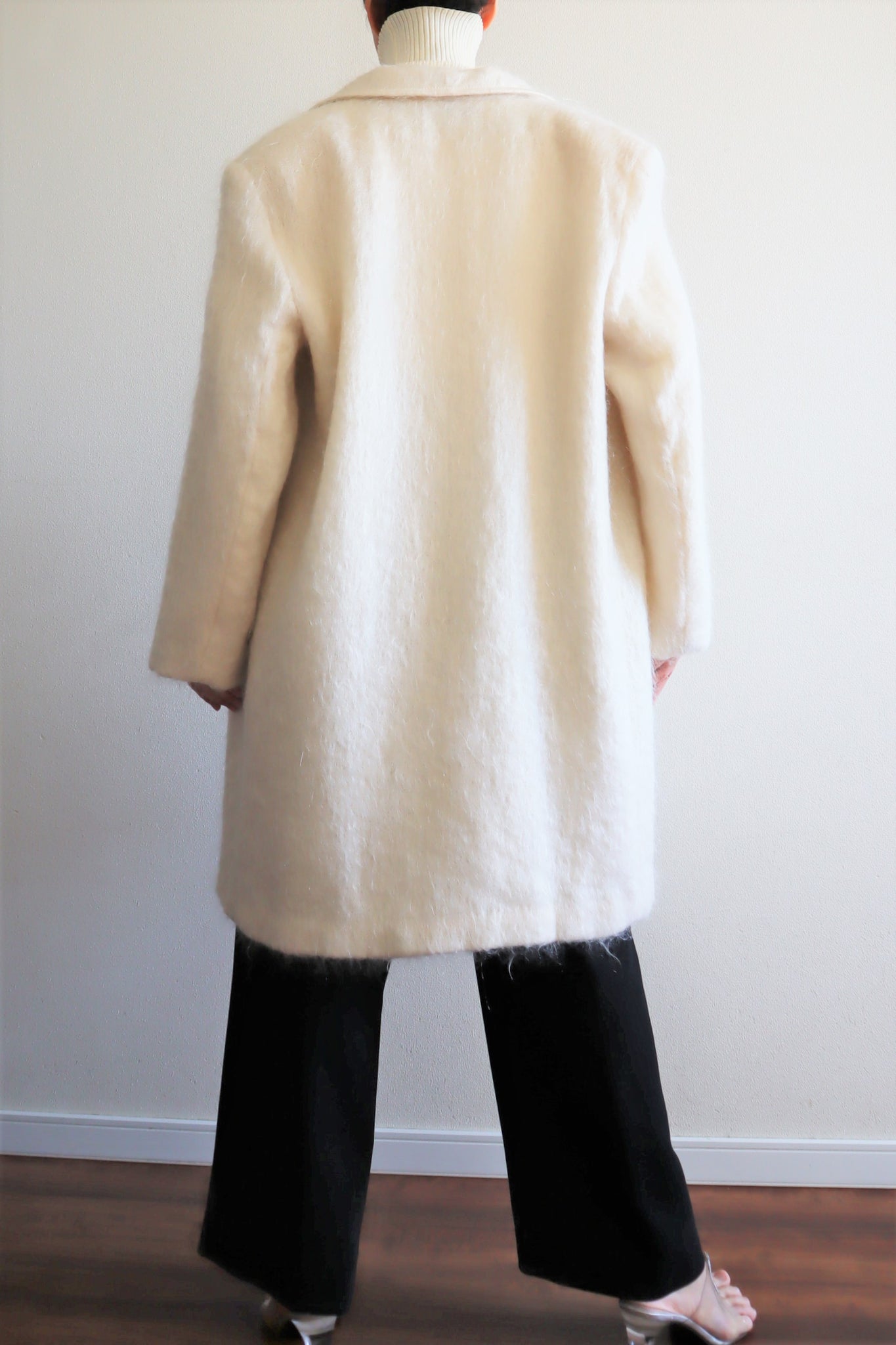 80s White Mohair Chester Coat