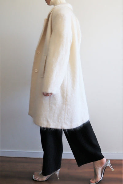 80s White Mohair Chester Coat