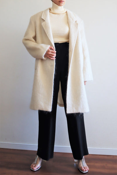 80s White Mohair Chester Coat