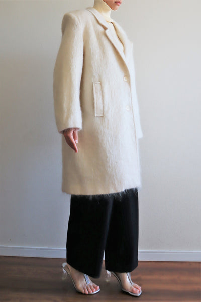 80s White Mohair Chester Coat