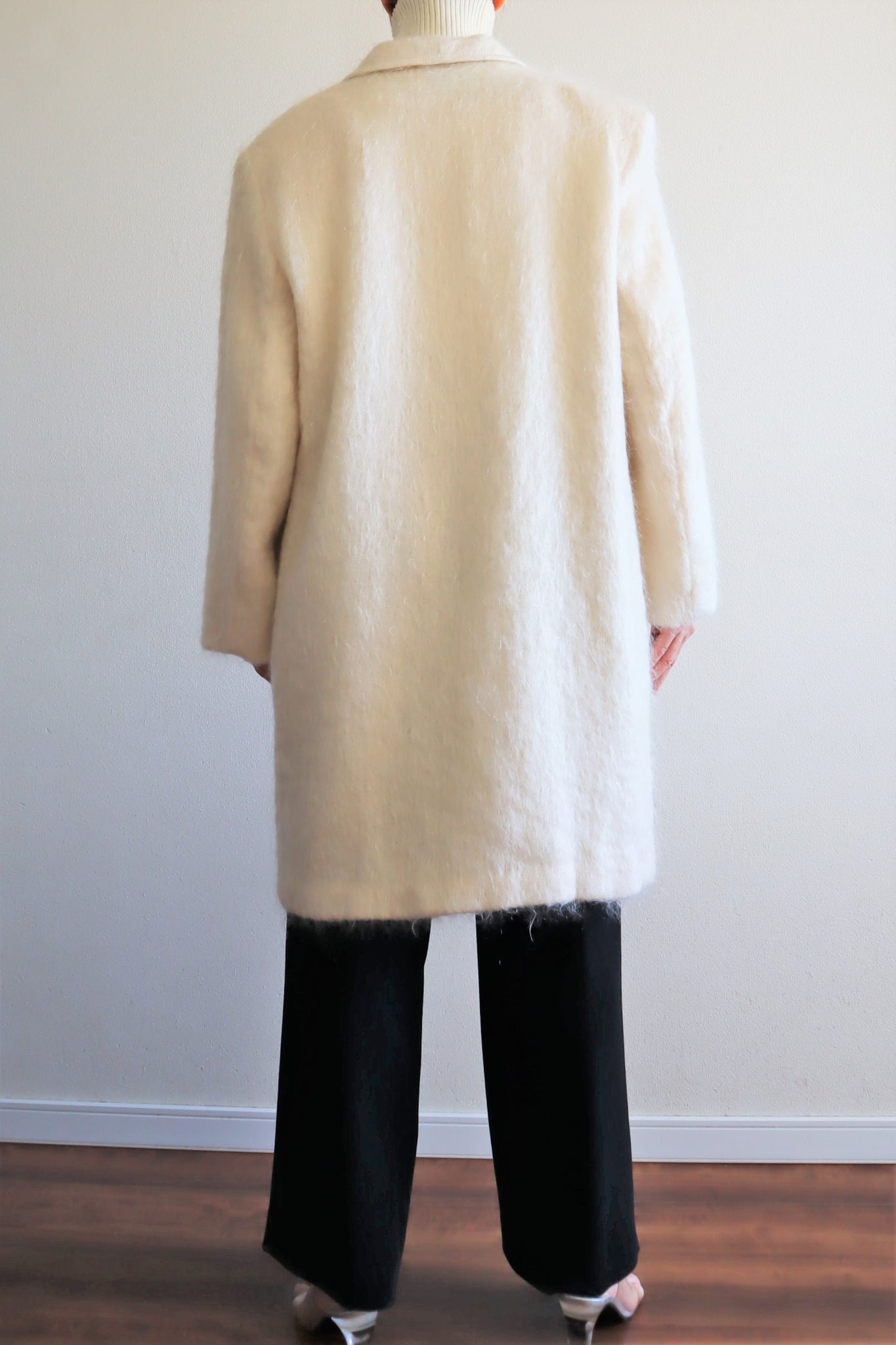 80s White Mohair Chester Coat