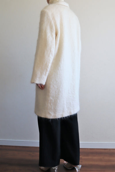 80s White Mohair Chester Coat