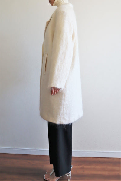 80s White Mohair Chester Coat