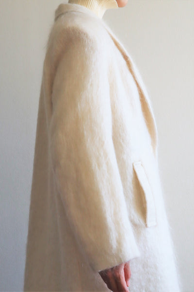 80s White Mohair Chester Coat