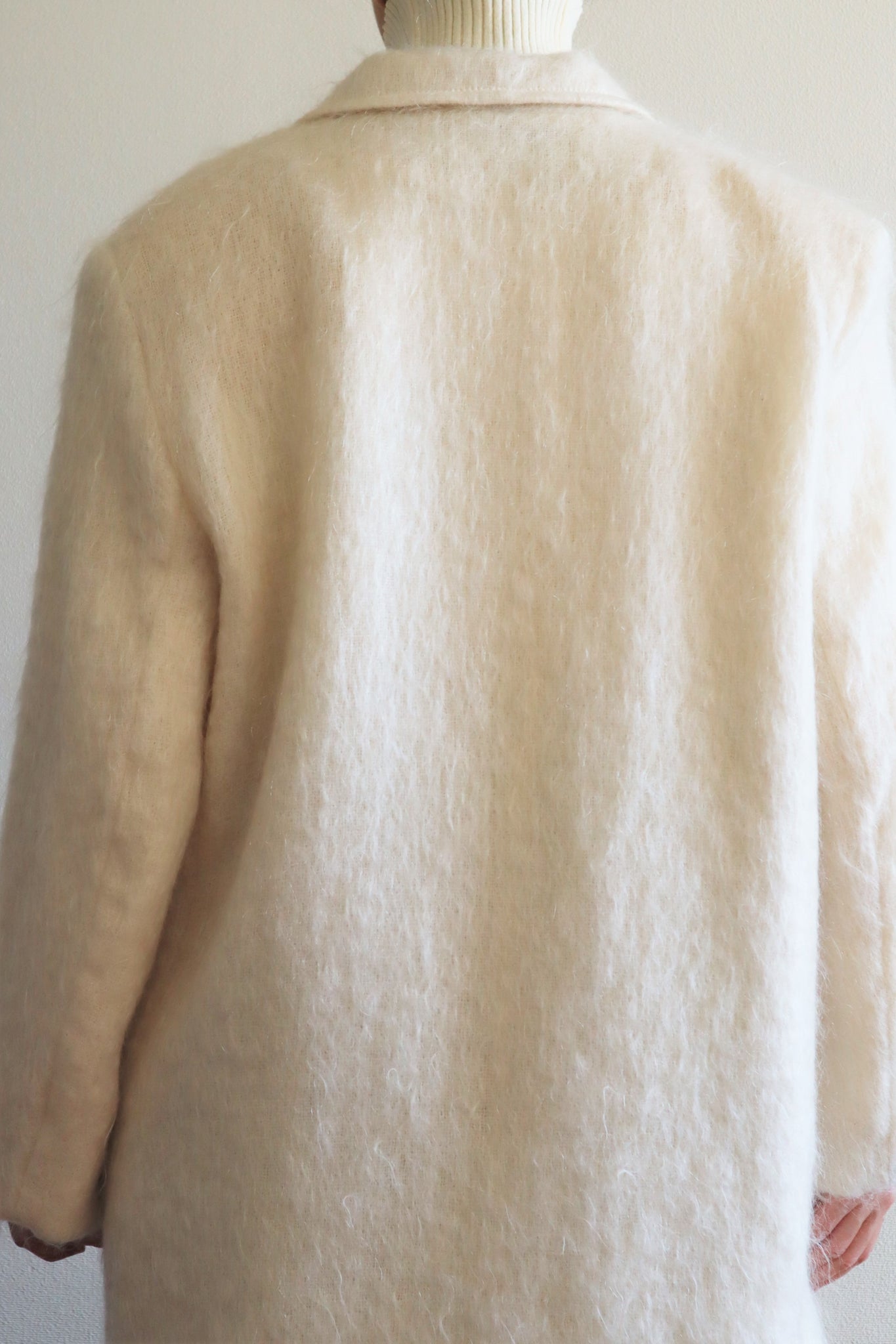 80s White Mohair Chester Coat