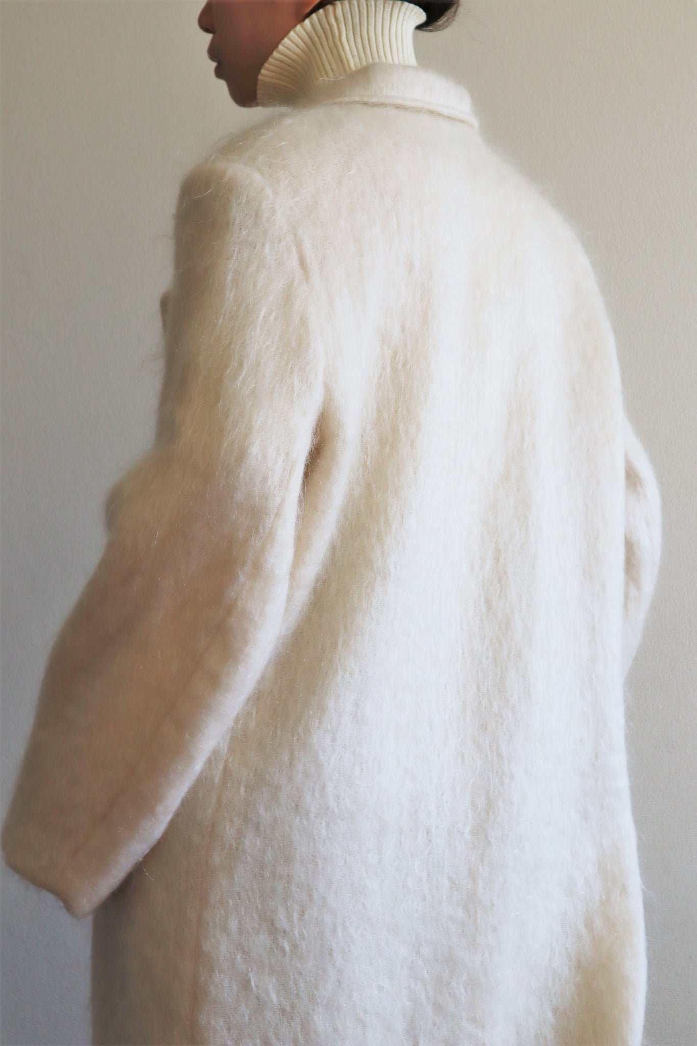 80s White Mohair Chester Coat