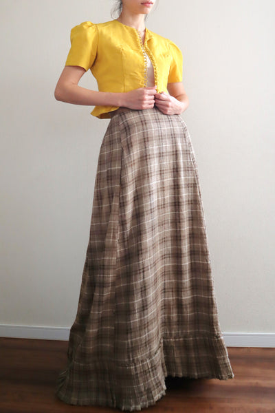 1880s Plaid Travel Suit Three Piece-Skirt2